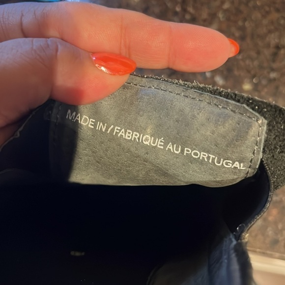 Sasson men’s black dress shoes size 8, white stitching - Picture 6 of 7